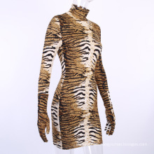 Ladies Leopard Tiger Print Hot Night Dress  Women Club Travel Dress